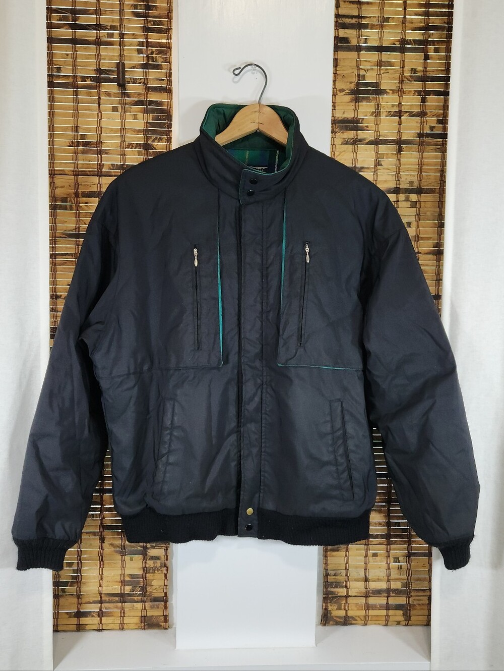 VTG 90s Lobo by Pendleton Thinsulate Bomber Jacket Size L Black Plaid Lined”